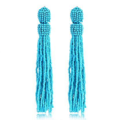 Handmade Beads Tassel Earrings