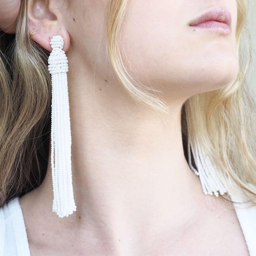 Handmade Beads Tassel Earrings