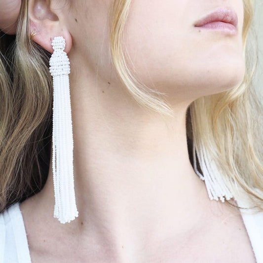 Handmade Beads Tassel Earrings