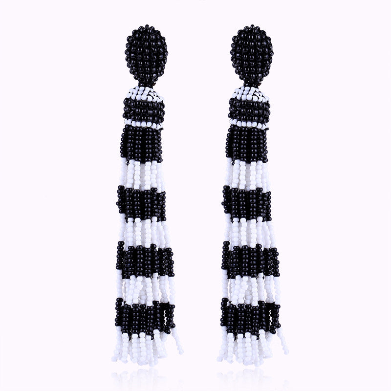 Handmade Beads Tassel Earrings