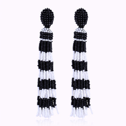Handmade Beads Tassel Earrings