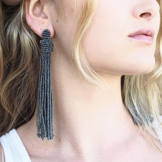 Handmade Beads Tassel Earrings