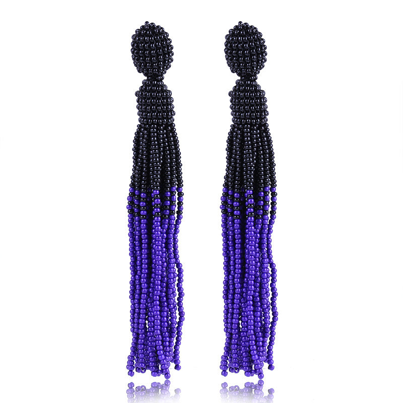 Handmade Beads Tassel Earrings