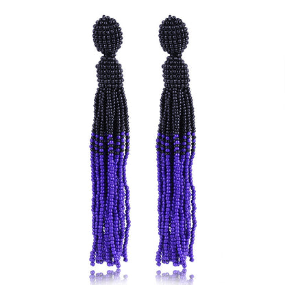 Handmade Beads Tassel Earrings
