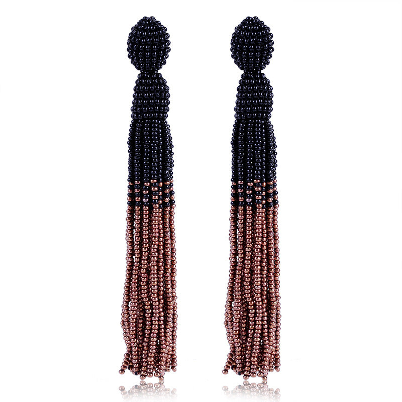 Handmade Beads Tassel Earrings
