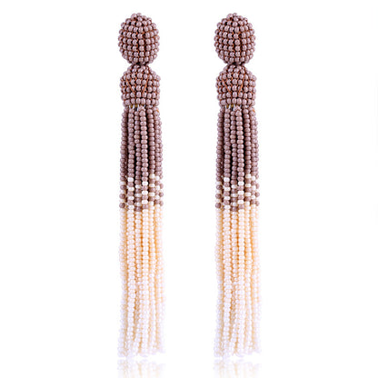Handmade Beads Tassel Earrings