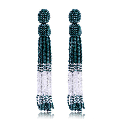 Handmade Beads Tassel Earrings