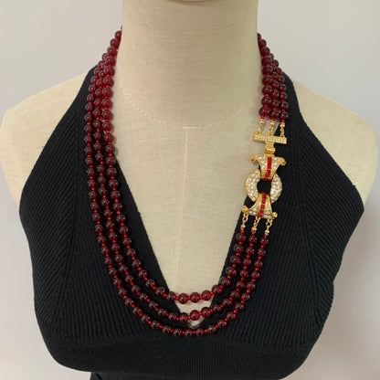 Vintage Jewelry Set Glass Necklace