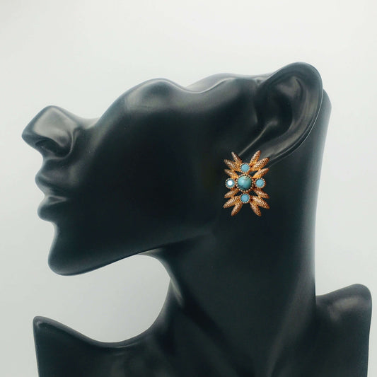 Vintage Jewelry Set Gems Necklace Bracelet Earrings