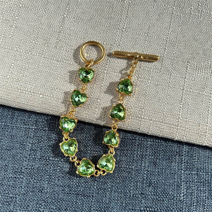 Vintage Jewelry Heart Gems Bracelet