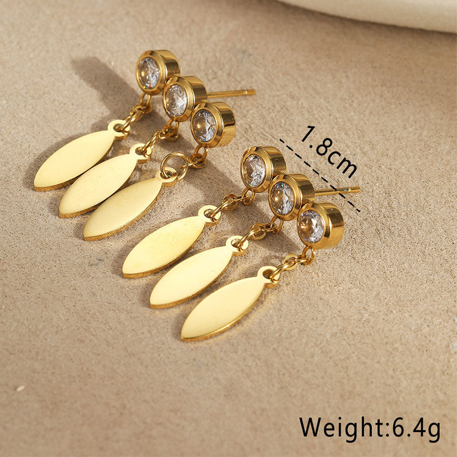 18k Gold Plated Drop Earrings Gorgeous Zircon Jewelry