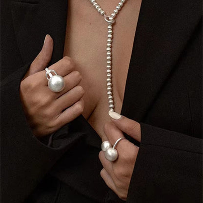 Brushed Silver Necklace Bracelet Earring Ring Jewelry Set