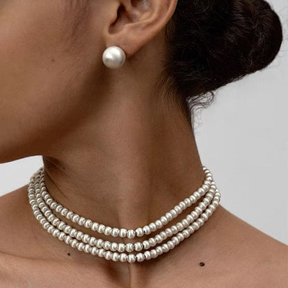 Brushed Silver Necklace Bracelet Earring Ring Jewelry Set