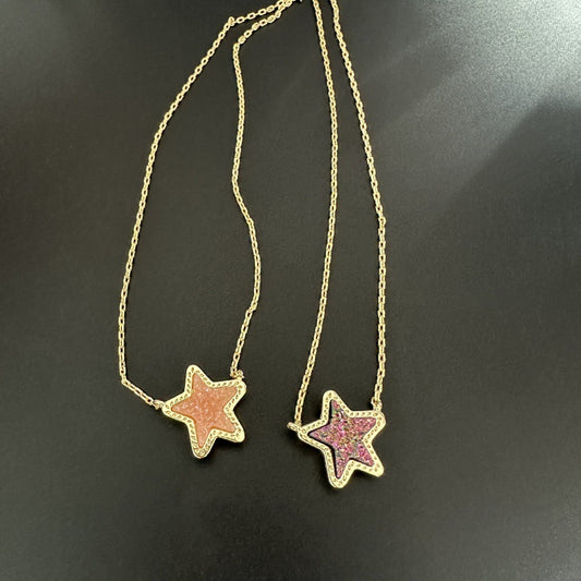 24K Gold Plated Hypoallergenic Brass Platinum Star Necklace