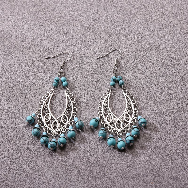 Vintage Jewelry Feather Tassel Earrings Bohemian Chandelier Earrings