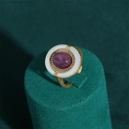 Vintage Copper Mother of Pearl Diamond Rings Queen Cameo