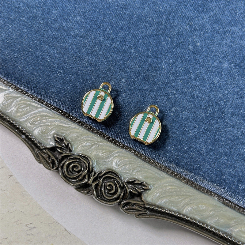 24K Solid Gold Plated Enamel Suitcase Earrings