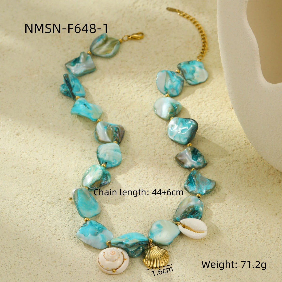 18k Gold Plated Titanium Steel Necklace Gorgeous Shell Jewelry