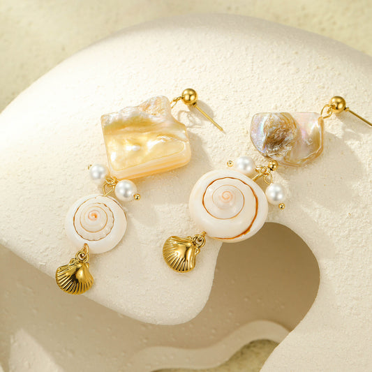 18k Gold Plated Pearls Earrings Gorgeous Natural Jewelry