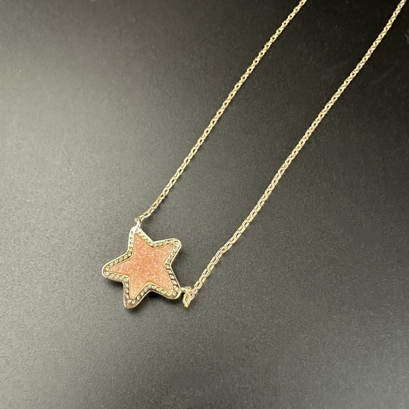 24K Gold Plated Hypoallergenic Brass Platinum Star Necklace
