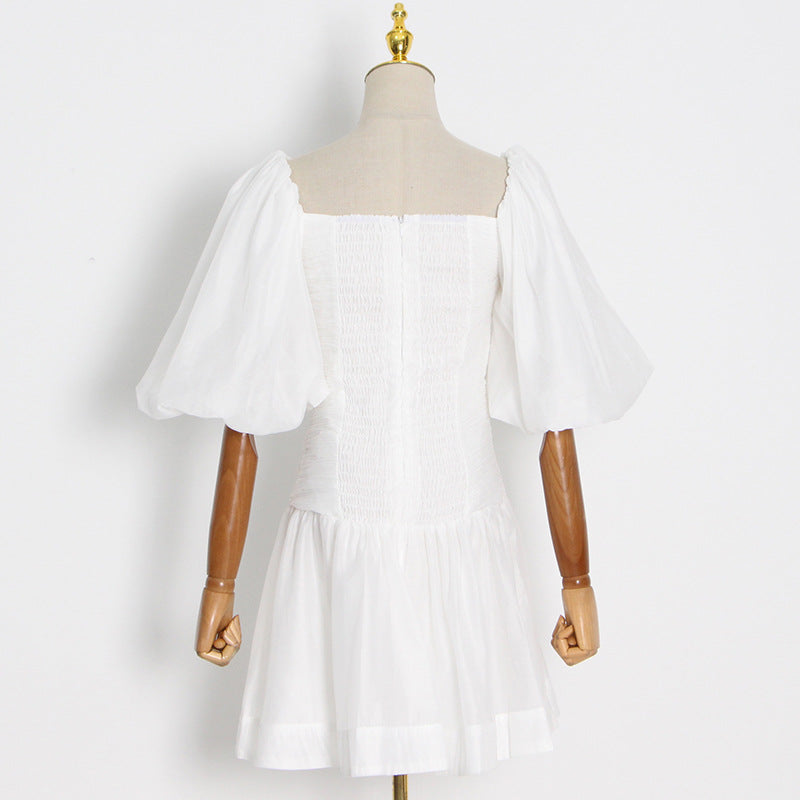 Party Puff Bubble Sleeve Skater Mini Dresses