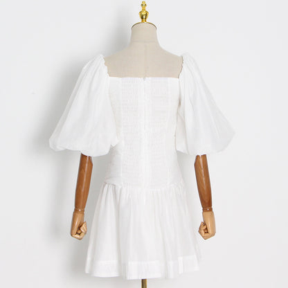 Party Puff Bubble Sleeve Skater Mini Dresses