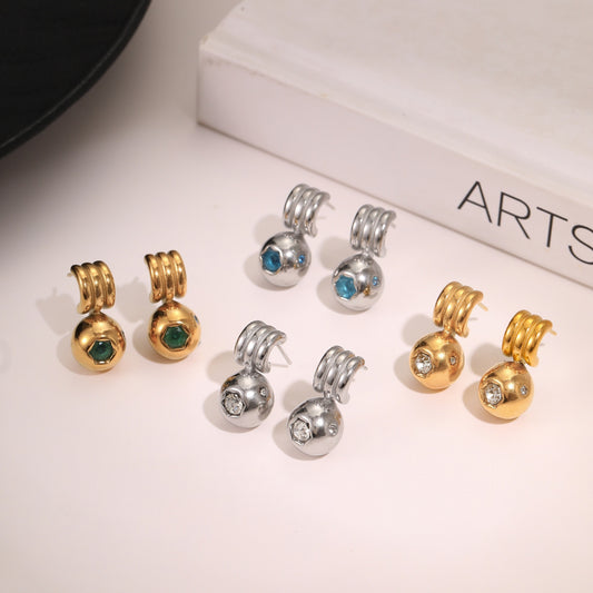 18k Gold Plated Diamond Earrings Gorgeous Zircon Jewelry