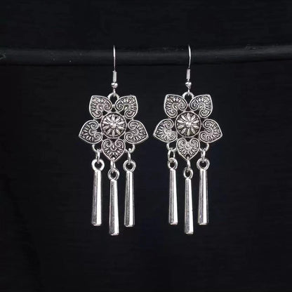 Vintage Jewelry Feather Tassel Earrings Bohemian Chandelier Earrings