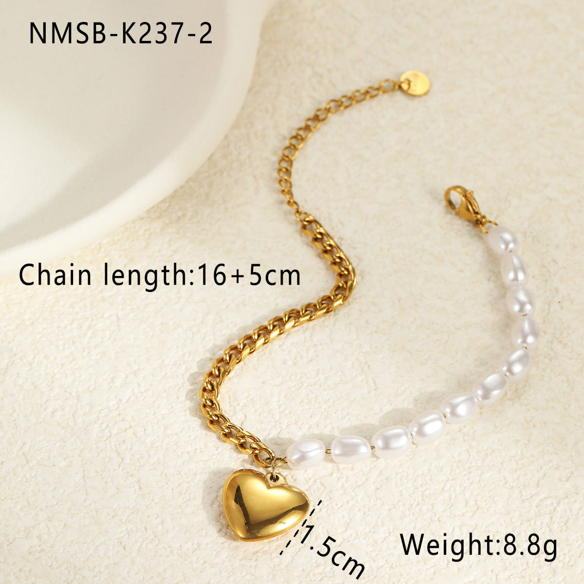 18k Gold Plated Pearls Bracelet Earrings Gorgeous Baroque Jewelry Set