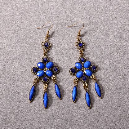 Vintage Jewelry Feather Tassel Earrings Bohemian Chandelier Earrings