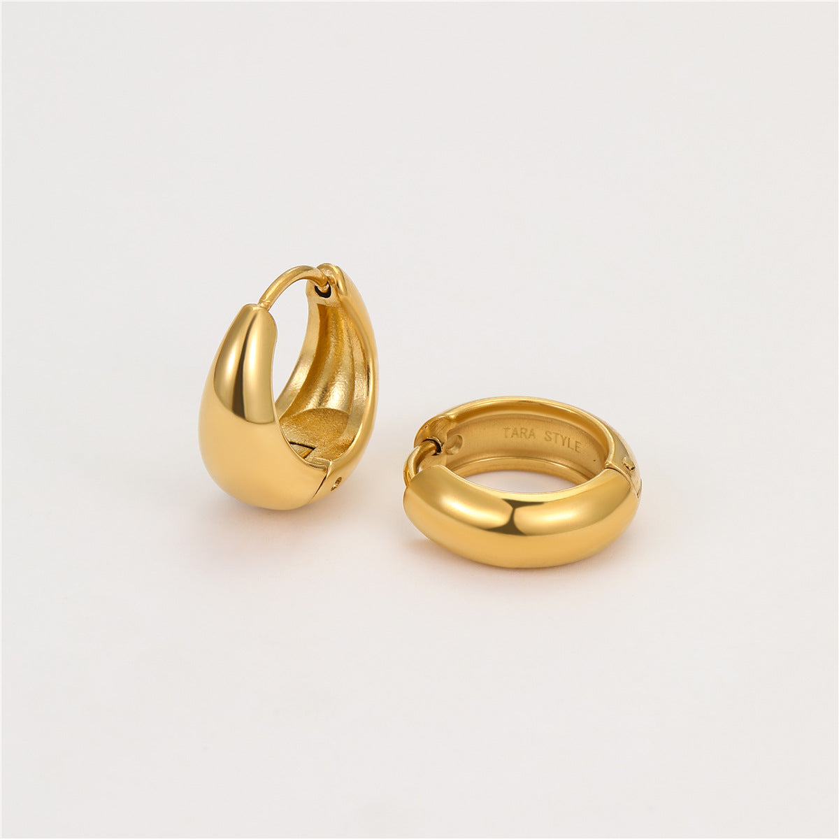 18k Gold Plated Huggie Earrings Gorgeous Vintage Jewelry