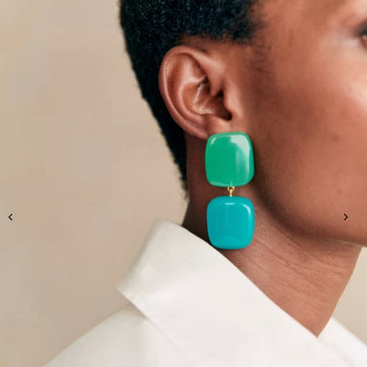 Square Macarons Earrings With S925 Silver Needle Elegant Jewelry for Women