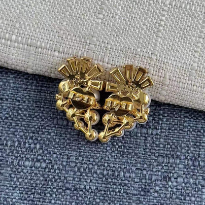24k Gold Plated Flower Pearls Drop Earrings