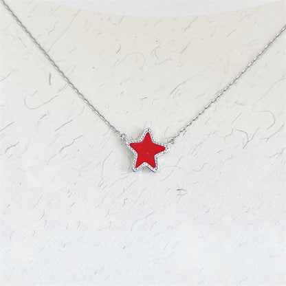 24K Gold Plated Hypoallergenic Brass Platinum Star Necklace