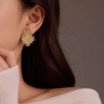 18k Gold Plated Braided Earrings Gorgeous Jewelry