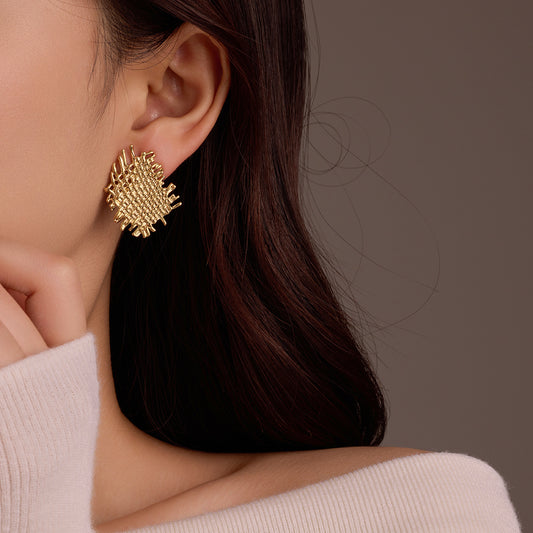 18k Gold Plated Braided Earrings Gorgeous Jewelry