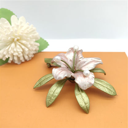Genuine Freshwater Pearls Earrings Brooch With 24K Gold Plated