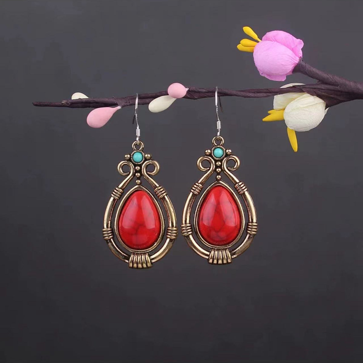 Vintage Jewelry Feather Tassel Earrings Bohemian Chandelier Earrings