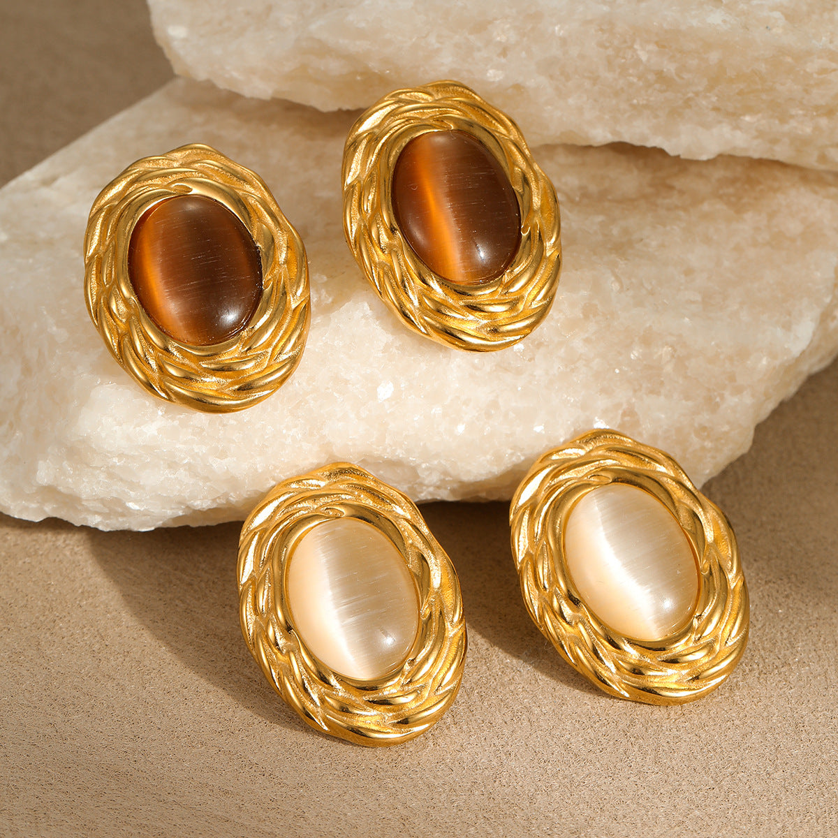 18k Gold Plated Gems Earrings Gorgeous Jewelry