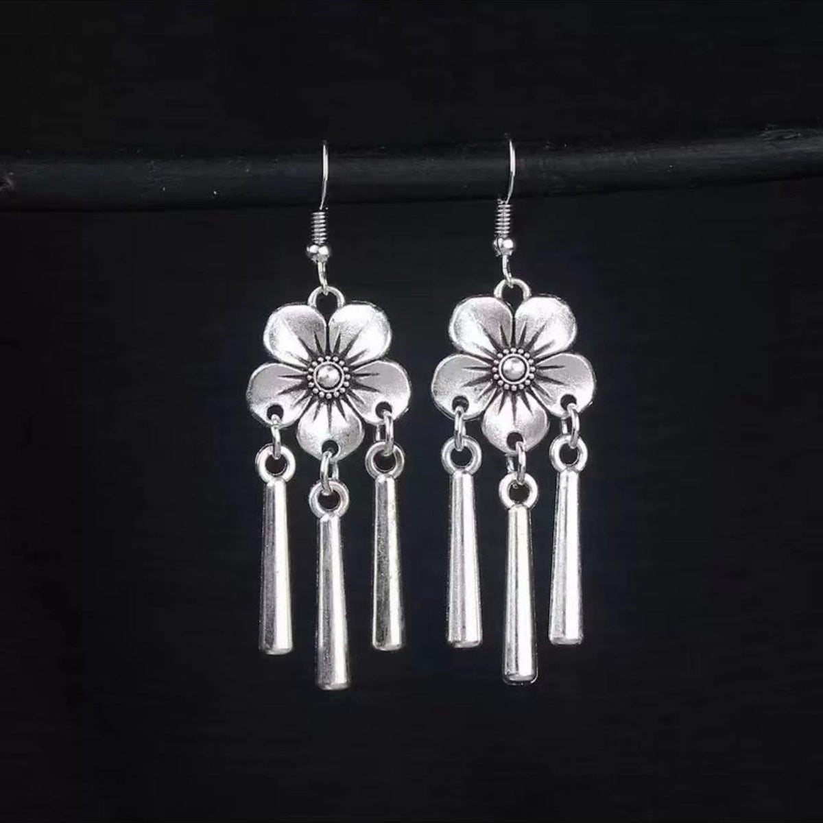 Vintage Jewelry Feather Tassel Earrings Bohemian Chandelier Earrings