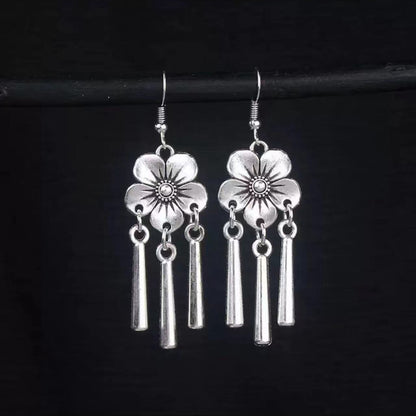 Vintage Jewelry Feather Tassel Earrings Bohemian Chandelier Earrings