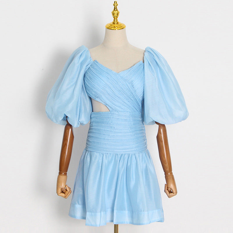 Party Puff Bubble Sleeve Skater Mini Dresses
