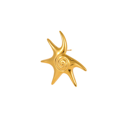 18k Gold Plated Starfish Earrings Necklace Gorgeous Jewelry Set