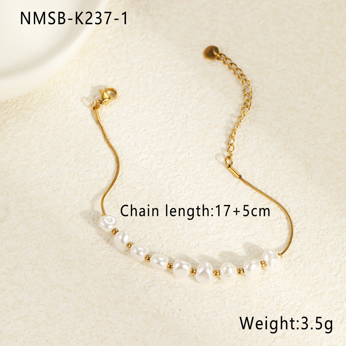 18k Gold Plated Pearls Bracelet Earrings Gorgeous Baroque Jewelry Set