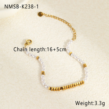 18k Gold Plated Pearls Bracelet Earrings Gorgeous Baroque Jewelry Set