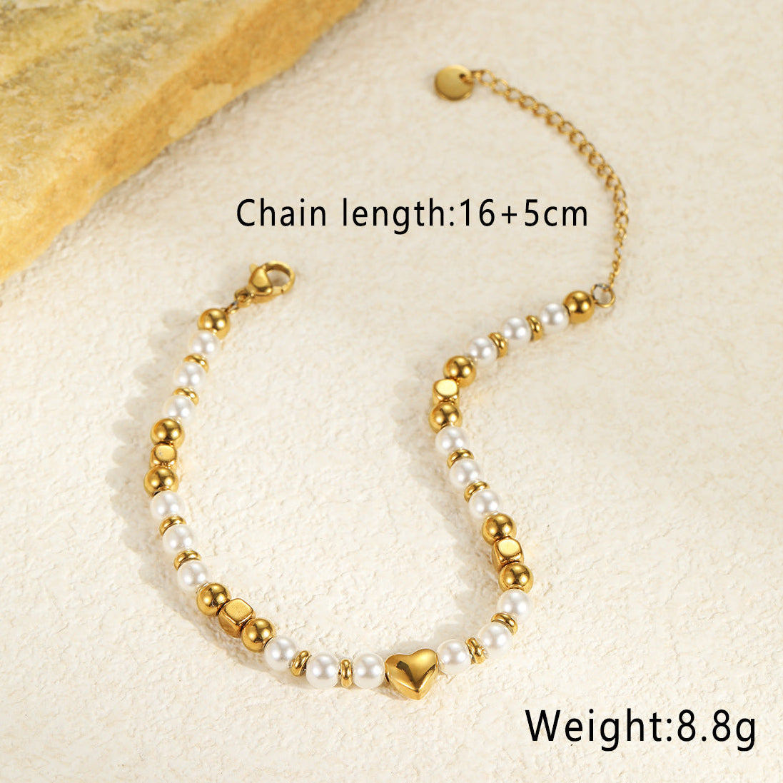 18k Gold Plated Pearls Bracelet Earrings Gorgeous Baroque Jewelry Set