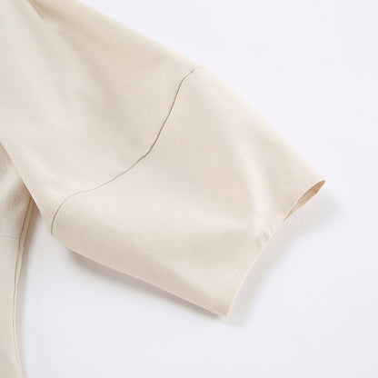 Backless Work It Bubble Sleeve Linen Midi Dresses
