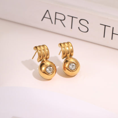 18k Gold Plated Diamond Earrings Gorgeous Zircon Jewelry