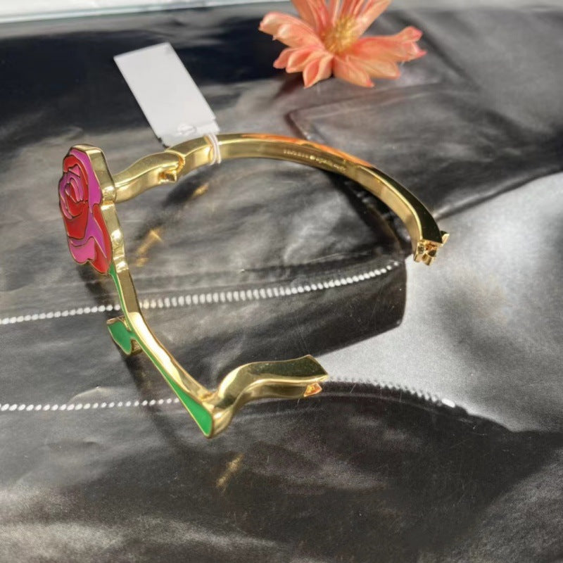 24k Gold Plated Rose Bangle
