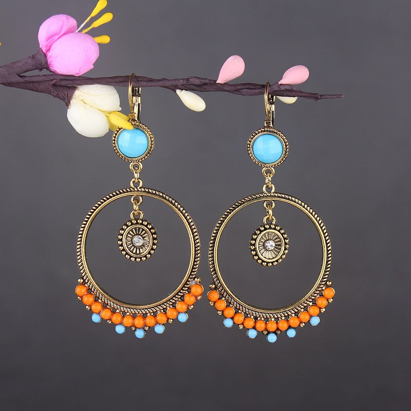 Vintage Jewelry Feather Tassel Earrings Bohemian Chandelier Earrings